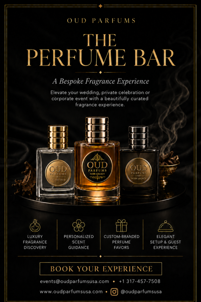 OUD Parfums luxury perfume bar for birthdays, weddings and private events
